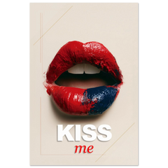 Red Kiss - Premium Wooden Framed Poster With Premium Matte Paper